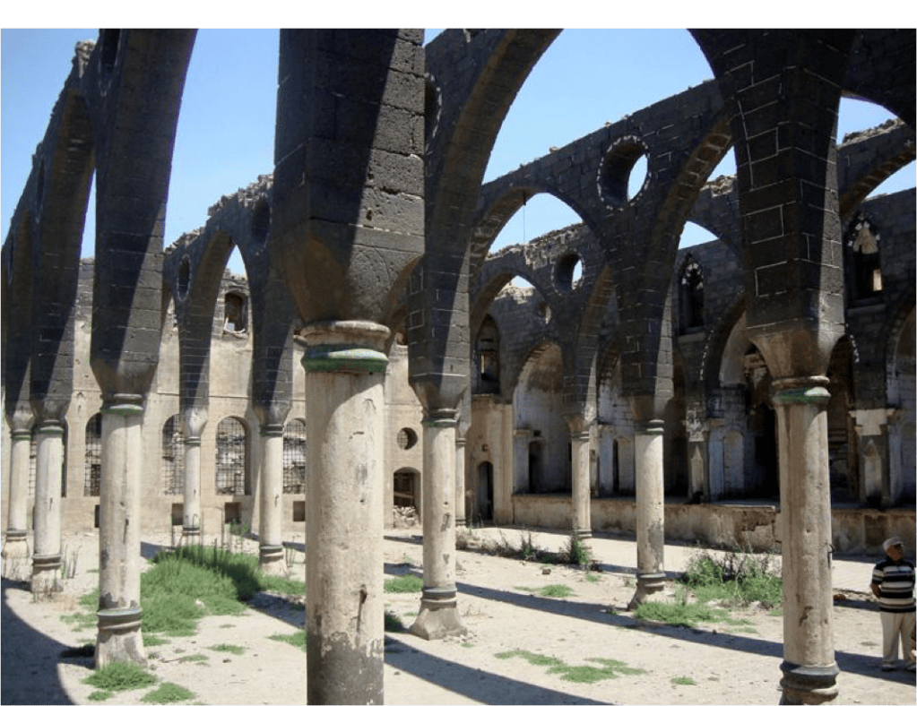 Interior of Surp Giragos Church before restoration.